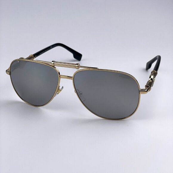 NEW Versace VE2236 1002Z3 Gold Silver Mirrored Polarized Pilot Unisex Sunglasses - Picture 3 of 15